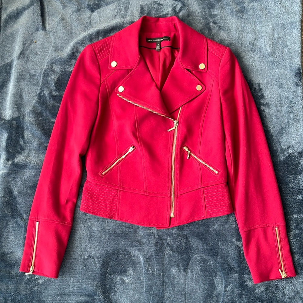 WHBM Moto Jacket. Red/Fuchsia tone. Size 0.